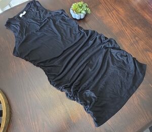 NWOT - Black Sleeveless Ruched Dress